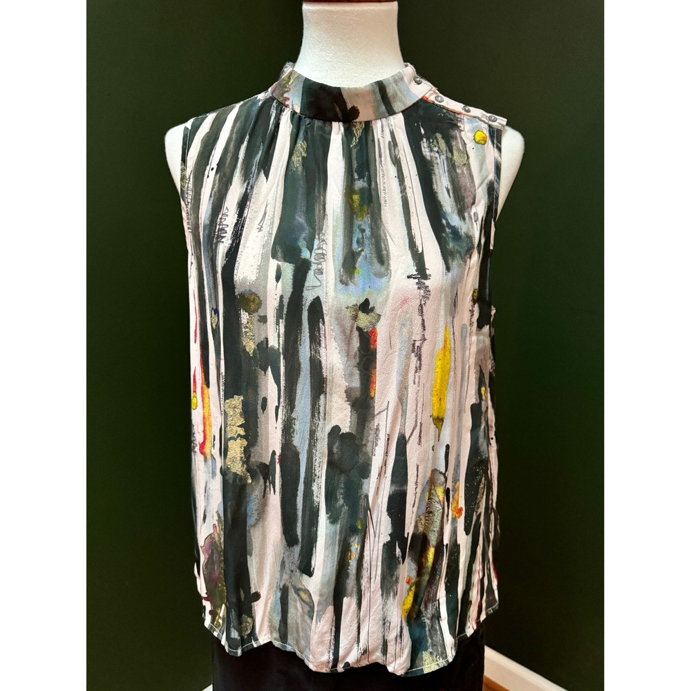 LEO & SAGE Sleeveless Abstract Print Blouse Women's Size L